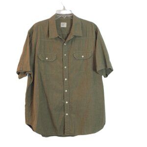Old Navy 100% Cotton Green Short Sleeve Button Down Size XXL
